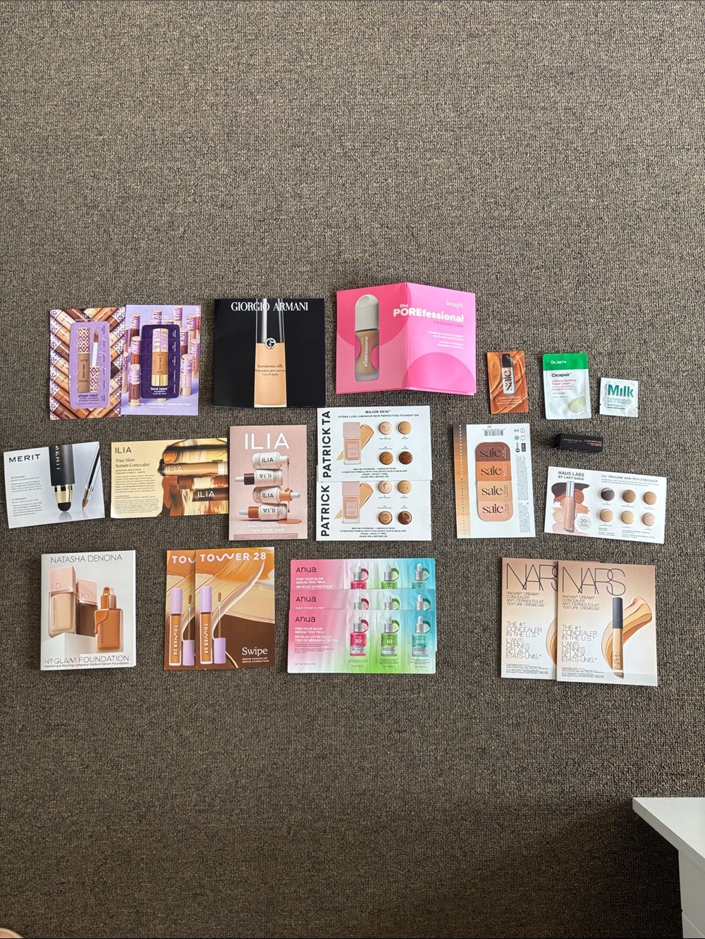 Sephora Samples - Assorted Foundation, concealer & Skincare Samples